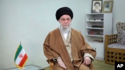 Iranian Supreme Leader Ayatollah Ali Khamenei delivers a Nowruz message on March 20