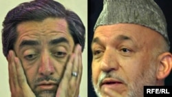 Candidates Abdullah Abdullah (left) and President Hamid Karzai