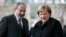 GERMANY -- German Chancellor Angela Merkel, right, welcomes Armenian Prime Minister Nikol Pashinian for a meeting at the chancellery in Berlin, February 1, 2019