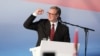 Serbian President Aleksandar Vucic attending a pro-government rally on June 27 in Belgrade.