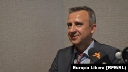 Robertas Šapronas în studioul Europei Libere la Chișinău