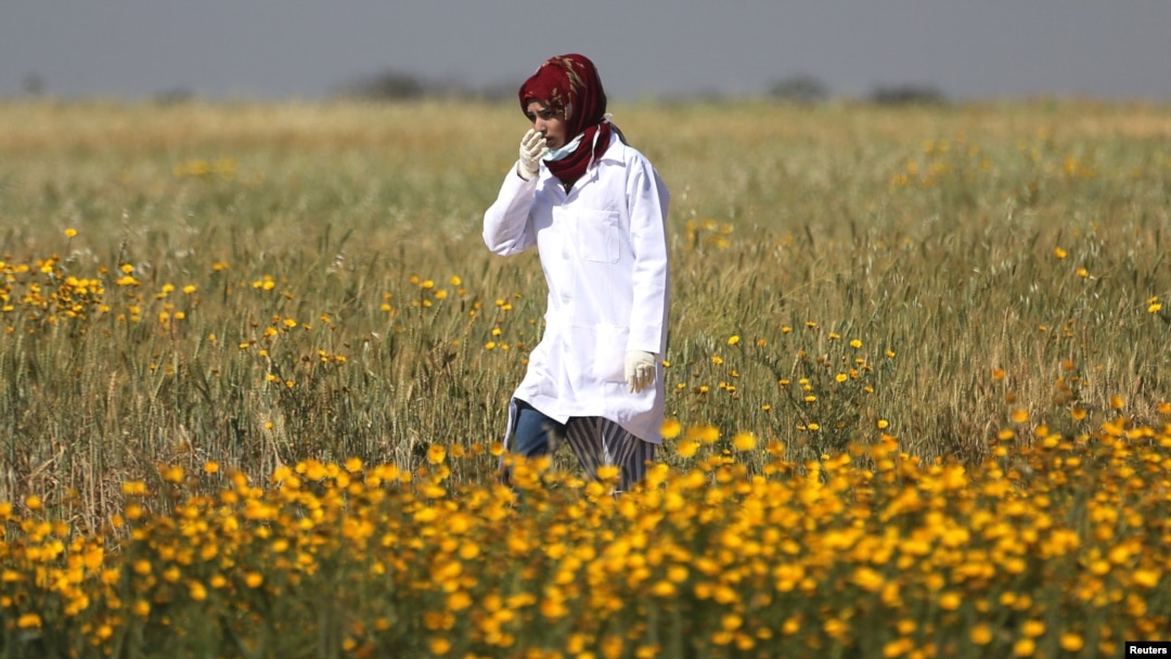 Razan el Nadžar na izraelsko-palestinskoj granici uz Pojas Gaze, 1. april 2018.