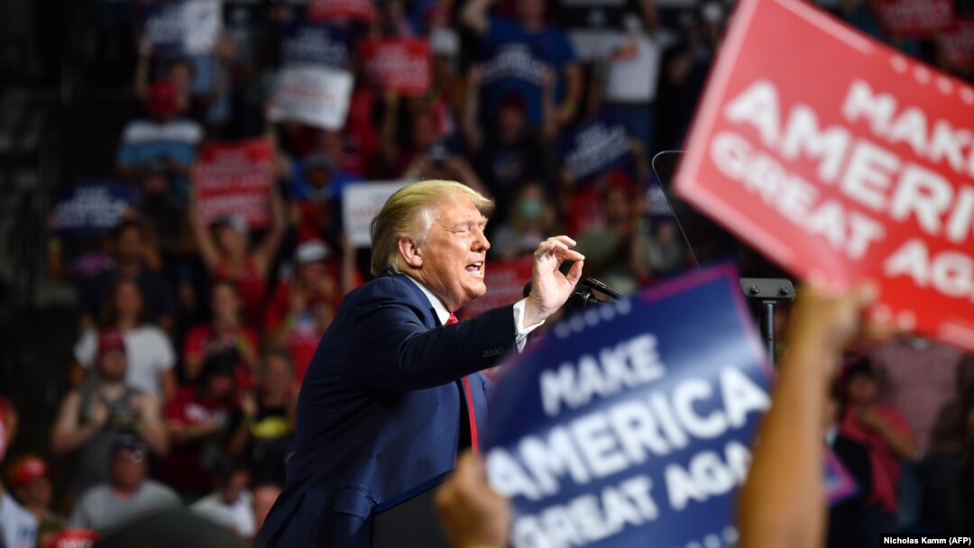 Donald Trump, la evenimentul de campanie din Tulsa, Okhlahoma