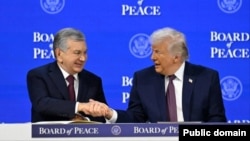 Шавкат Мирзиёев, раисҷумҳури Узбекистон бо Доналд Трамп, президенти Амрико