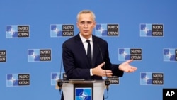 Genetalni sekretar NATO-a Jens Stoltenberg na konferenciji za novinare u Briselu, 28. novembar 2023.