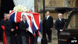 Похороны экс-премьера Великобритании Маргарет Тэтчер. Лондон, 17 апреля 2013 года.