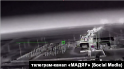 Скриншот із відео, на якому зафіксовано атаку по електропідстанції в Криму, 7 липня 2026 року