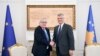 European Commission President Jean-Claude Juncker (left) and Kosovo's President Hashim Thaci in Pristina on February 28.