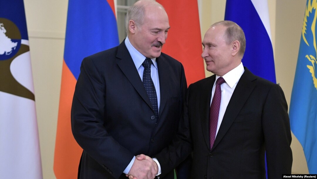 Аляксандар Лукашэнка і Ўладзімір Пуцін 