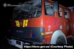 Пожежна машина пошкоджена під час повторного ракетного удару по Петропавлівській громаді, 25 жовтня 2025 року