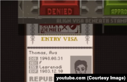 Papers, Please, скрыншот з афіцыйнага трэйлера гульні