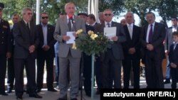 Armenia -- Russia's Ambassadror to Armenia Vyacheslav Kovalenko gives a speech in Gyumri, 01Sep2011.