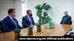 Александар Николоски, Христијан Мицкоски и Јанез Јанша на средба во Љубљана, јануари 2021