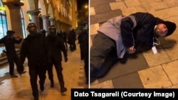 Davit Tsagareli of RFE/RL's Georgian Service was beaten up by police.