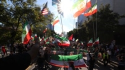 نمایی از تظاهرات ایرانیان در لس آنجلس آمریکا