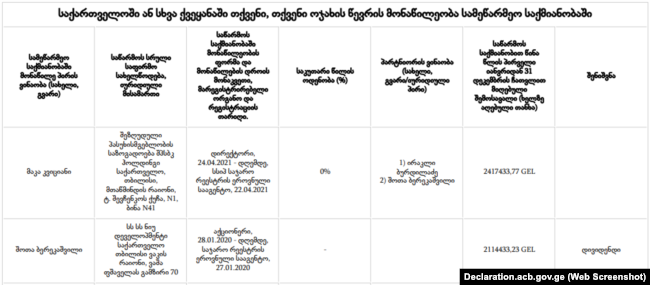 ამონარიდი დეკლარაციიდან