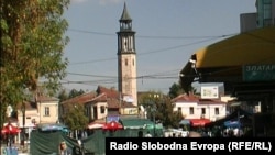 Macedonia-Clock Tower in Prilep, town clock that shows progression in the tilt. Oct.2012