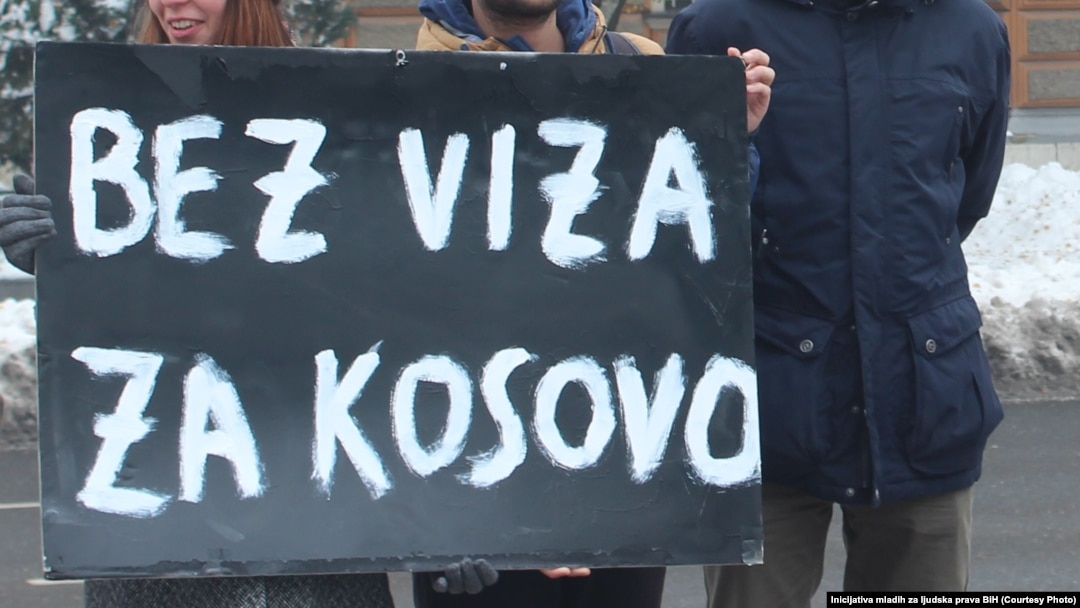 Protest Aktivista Inicijative mladih za ljudska prava protiv viznog režima (Sarajevo 2018.)