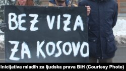 Protest Aktivista Inicijative mladih za ljudska prava protiv viznog režima (Sarajevo 2018.)