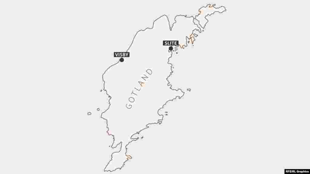 Карта шведского острова Готланд.&nbsp;