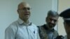 Armenia - Varuzhan Avetisian (L), the leader an armed opposition group that seized a police station in July 2016, and Arayik Khandoyan at the start of their trial in Yerevan, 8Jun2017.