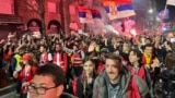 Serbia--Belgrade--Students arrived on foot in Belgrade for a protest, March 14, 2025.