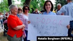 Maia Sandu la protestul de la Chișinău