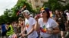 People attend the annual Budapest Pride march on June 22.