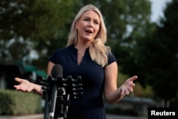 White House Press Secretary Karoline Leavitt speaks with reporters at the White House in Washington, D.C. on August 27.