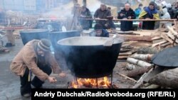 Кухня участников акции на Евромайдане, 27 декабря 2013