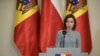 POLAND -- Moldovan President Maia Sandu speaks during a joint press conference with her Polish counterpart after their meeting at the Presidential Palace in Warsaw, June 21, 2021