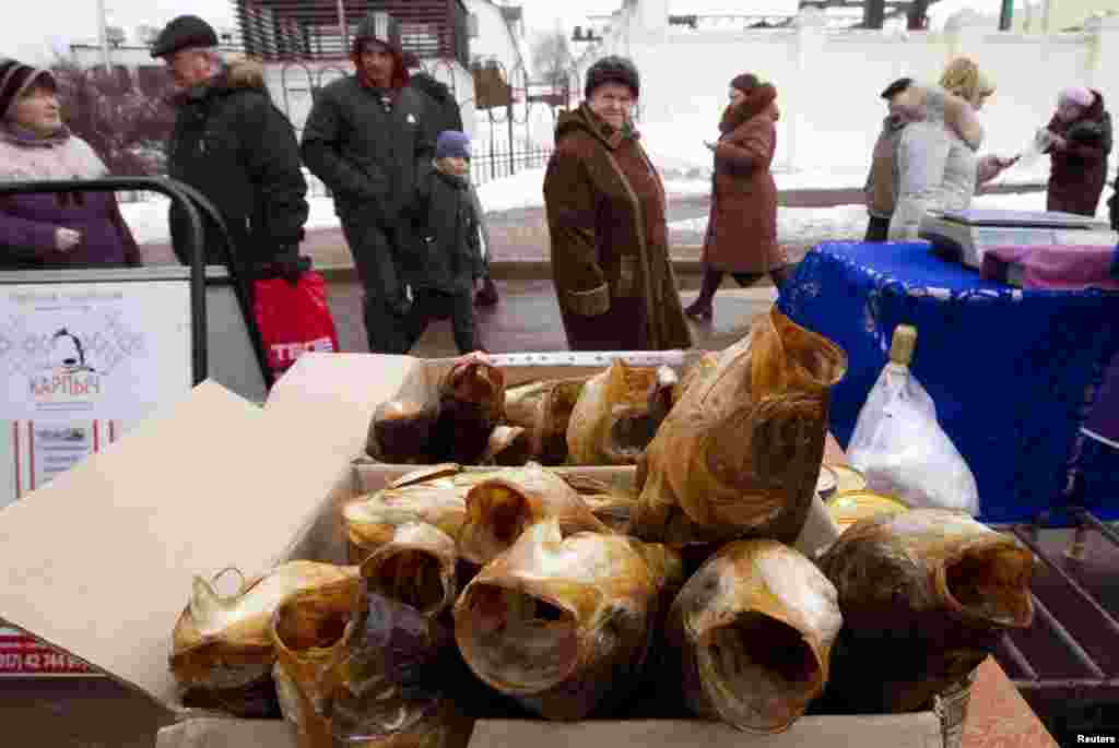 A fish fair in Minsk, Belarus. (Reuters/Vasily Fedosenko)