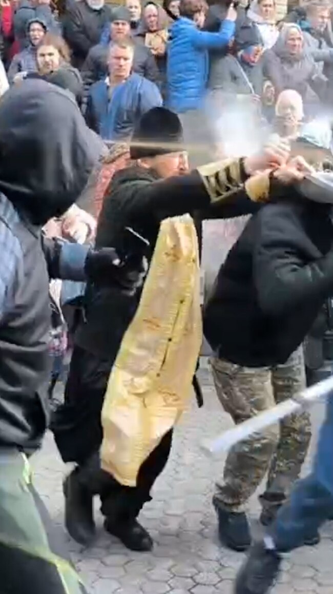 Worshippers Of Rival Orthodox Churches Clash For Control Of Ukrainian Cathedral