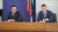 Министрите Емил Караниколов и Владислав Горанов, които представиха плана за верига от държавни бензиностанции