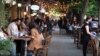 Armenia - A busy cafe in downtown Yerevan, May 14, 2020.