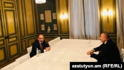 Премьер-министр Армении Никол Пашинян и президент Азербайджана Ильхам Алиев, Мюнхен, Германия, 15 февраля 2020 г.