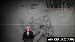 Presidenti gjerman Frank-Walter Steinmeier gjatë fjalimit në ceremoninë për shënimin e 80-vjetorit të Luftës së Dytë Botërore.