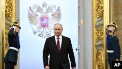 Рускиот претседател Владимир Путин на свечената церемонија за инаугурација, Москва, 7 мај 2024 година
