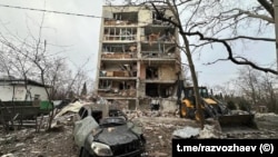 Зруйнований 23 березня вибухом будинок у Севастополі по вулиці Павла Корчагіна, 14. Скриншот офіційного повідомлення в телеграм-каналі Михайла Развожаєва